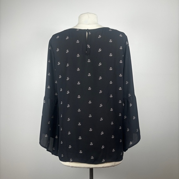 Sheer Long Sleeve, Bell Sleeve Blouse - Picture 4 of 7